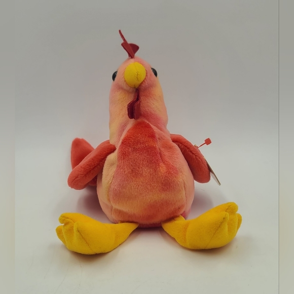 Ty Strut Rooster Farm Chicken Retired Beanie Baby Stuffed Animal Plush Toy 6" - Picture 2 of 4